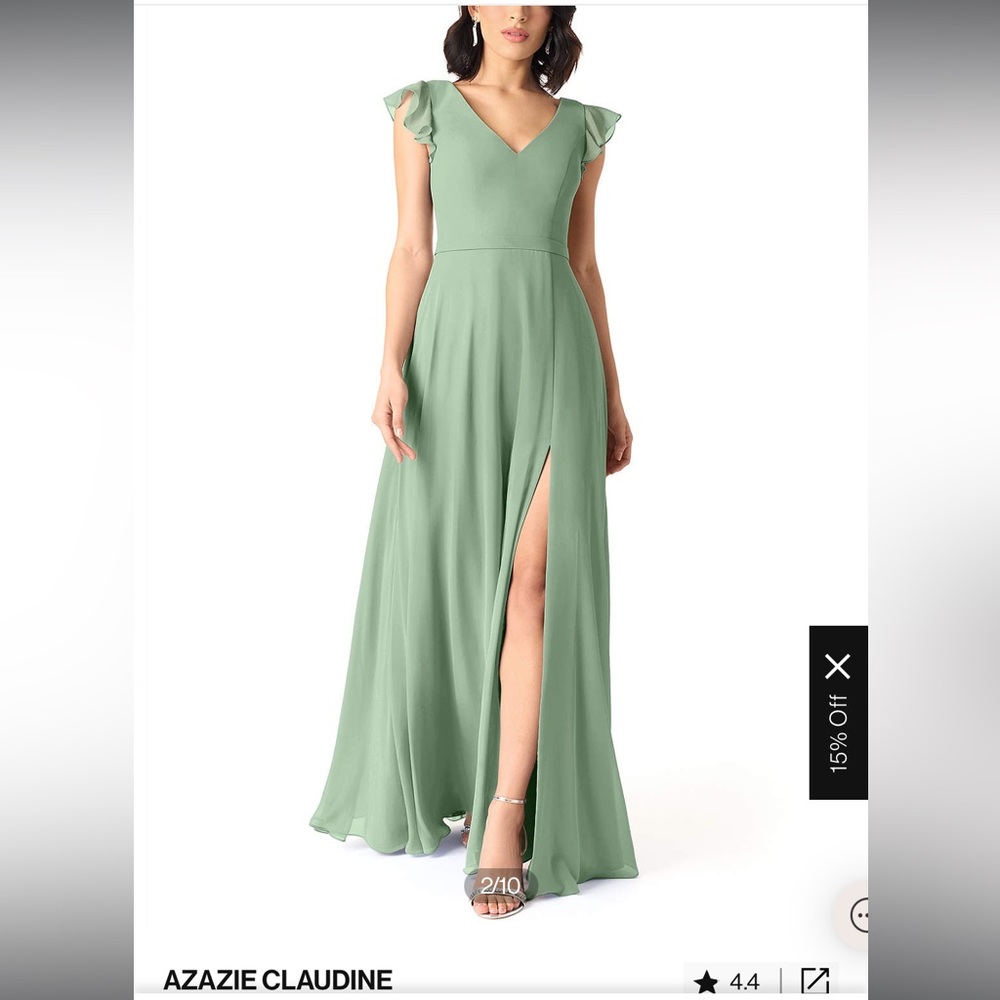 Azazie Claudine in agave colour size A2